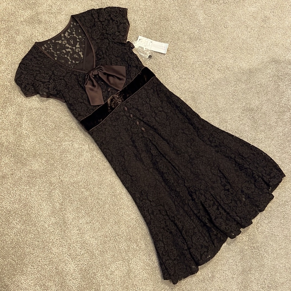NWT Nanette Lepore brown lace dress- womens size 10 fits like 8